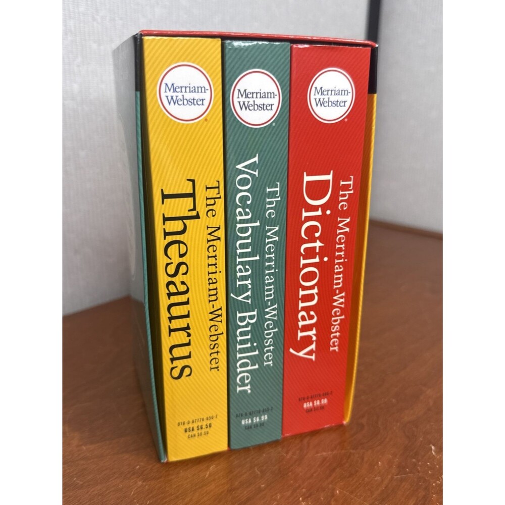 Merriam-Websters Everyday Language Reference Set Dictionary Thesaurus Vocabulary